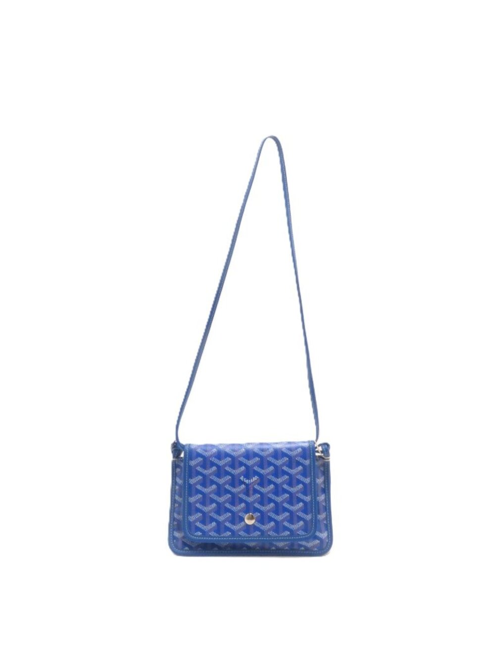 Goyard Plumet Pouch Wallet Blue Leather Shoulder Bag